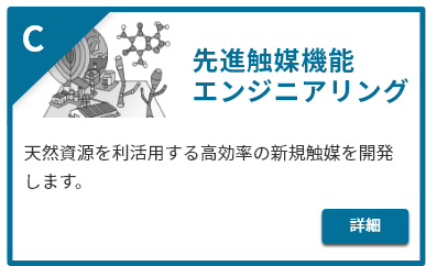 先進触媒機能エンジニアリング。天然資源を利活用する高効率の新規触媒を開発します。詳細はこちら